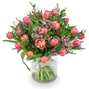 Bouquet of tulips in full bloom